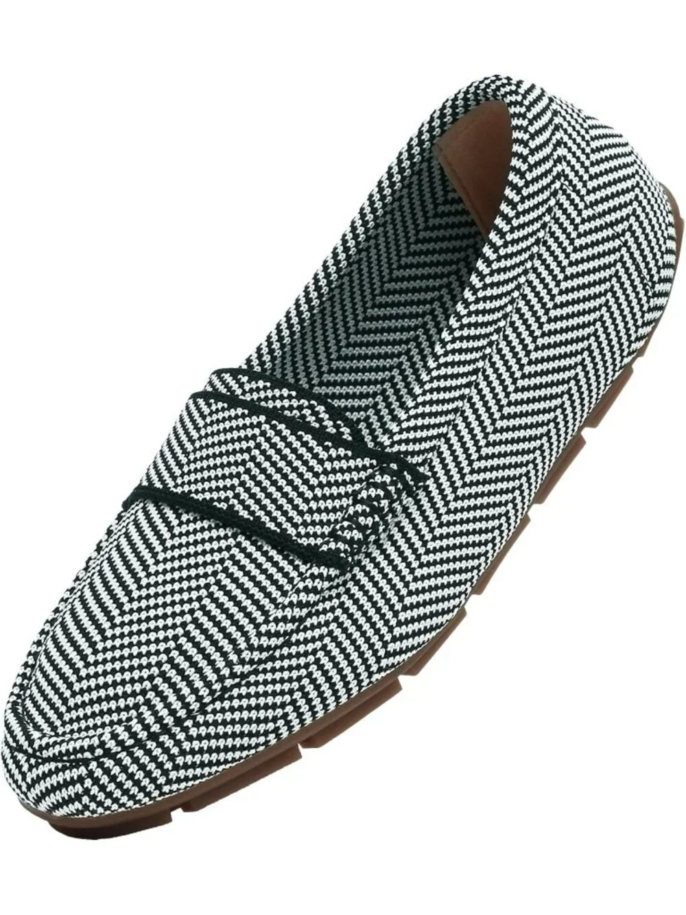 🆕Women's Black Stripe Mesh fabric Loafer Shoes Comfortable Casual Flat Shoes
